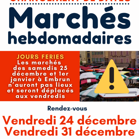 CHANGEMENT DE DATES marché