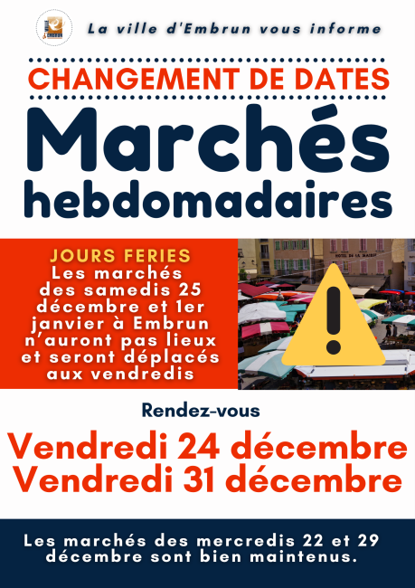CHANGEMENT DE DATES marché